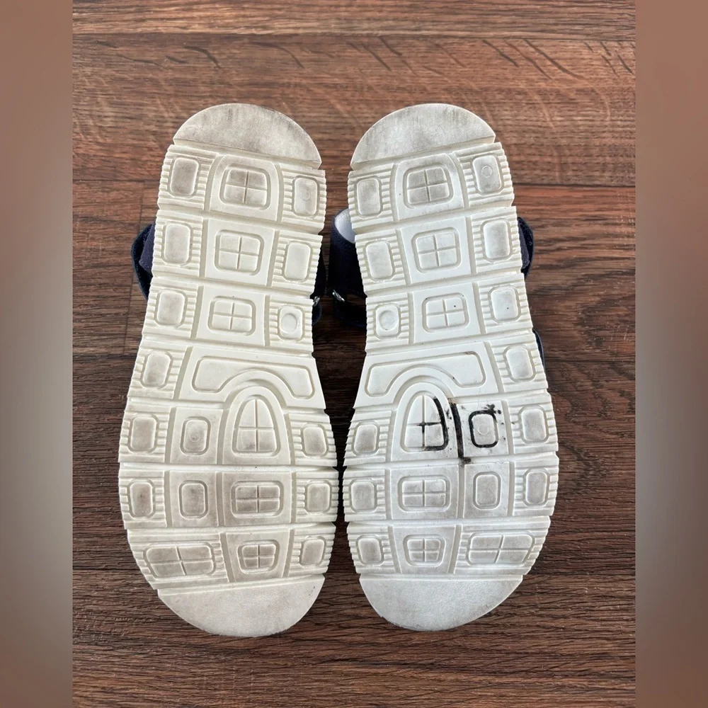 HOGAN Kids' Leather Sandals In Blue Made in Serbia